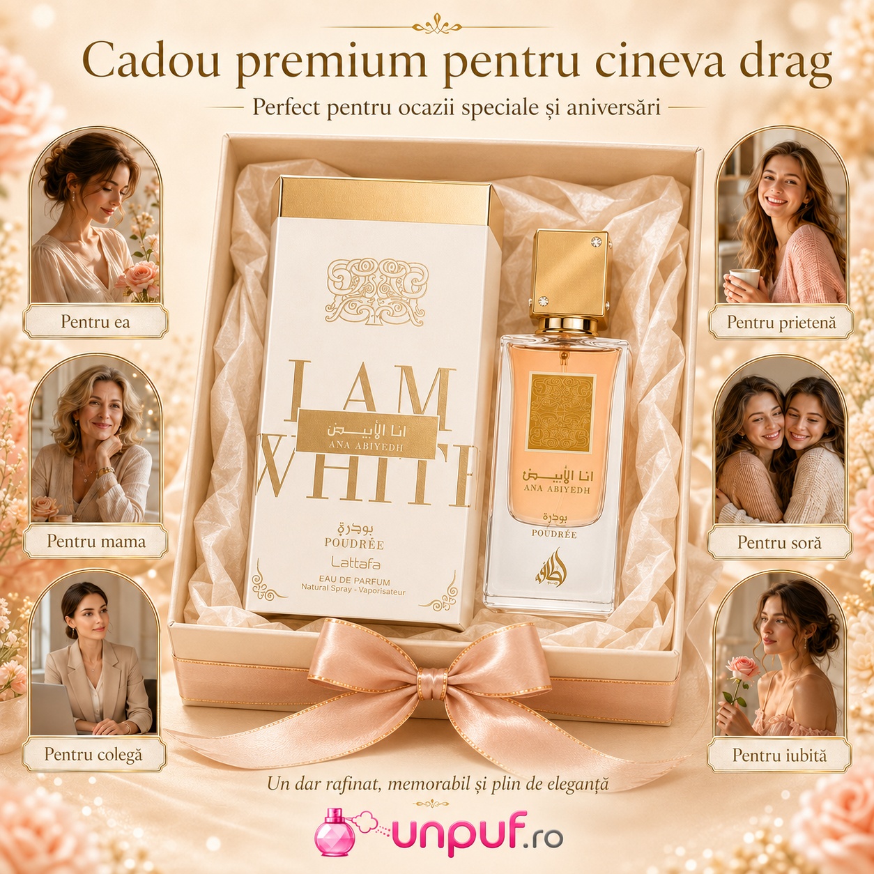 Ana Abiyedh Poudree Lattafa cadou premium pentru ea, mamă, soră, iubită, prietenă sau colegă