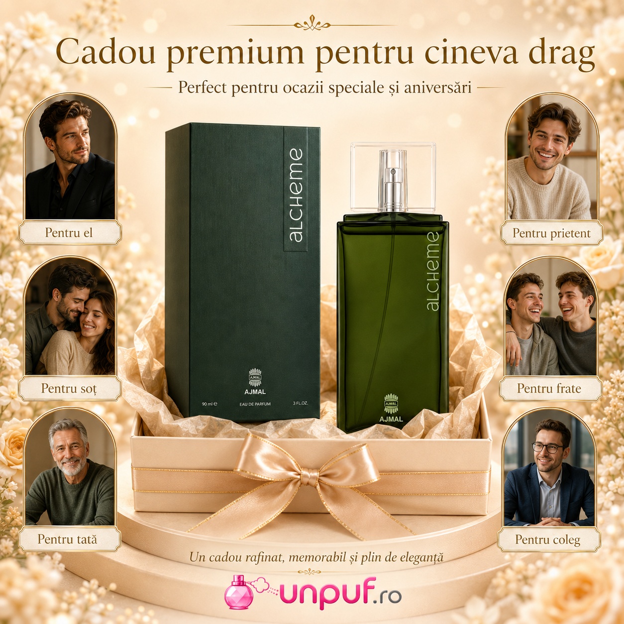 Ajmal Alcheme cadou premium pentru cineva drag, parfum arabesc elegant și memorabil