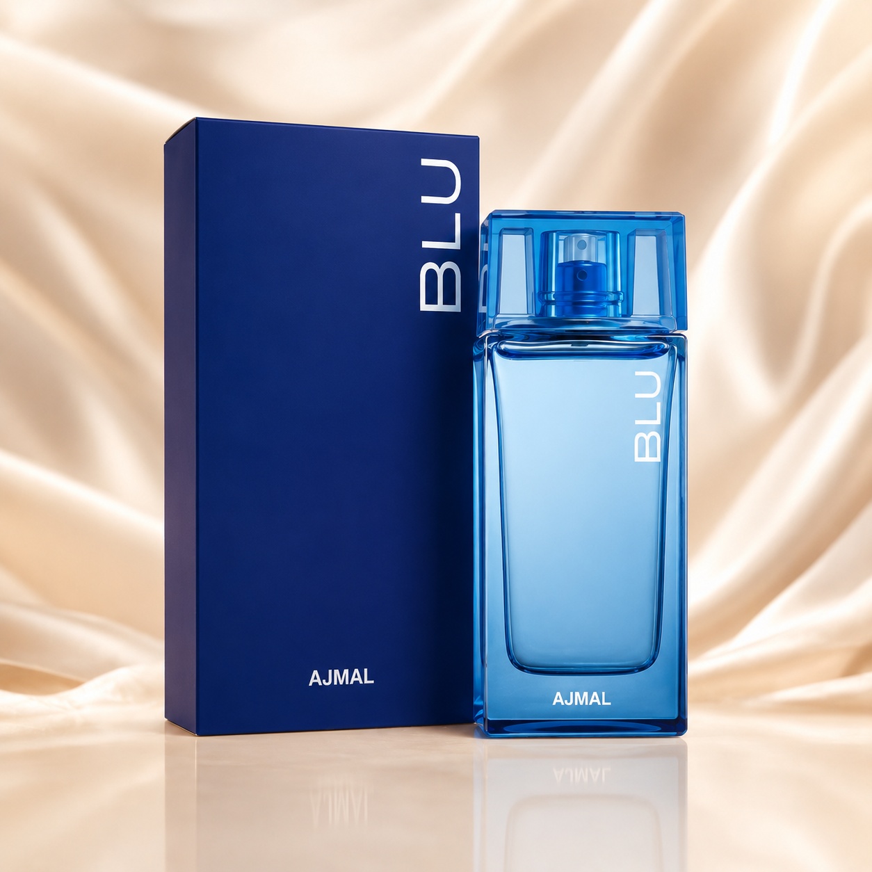 Ajmal Blu 90 ml flacon albastru și cutie albastru intens Ajmal