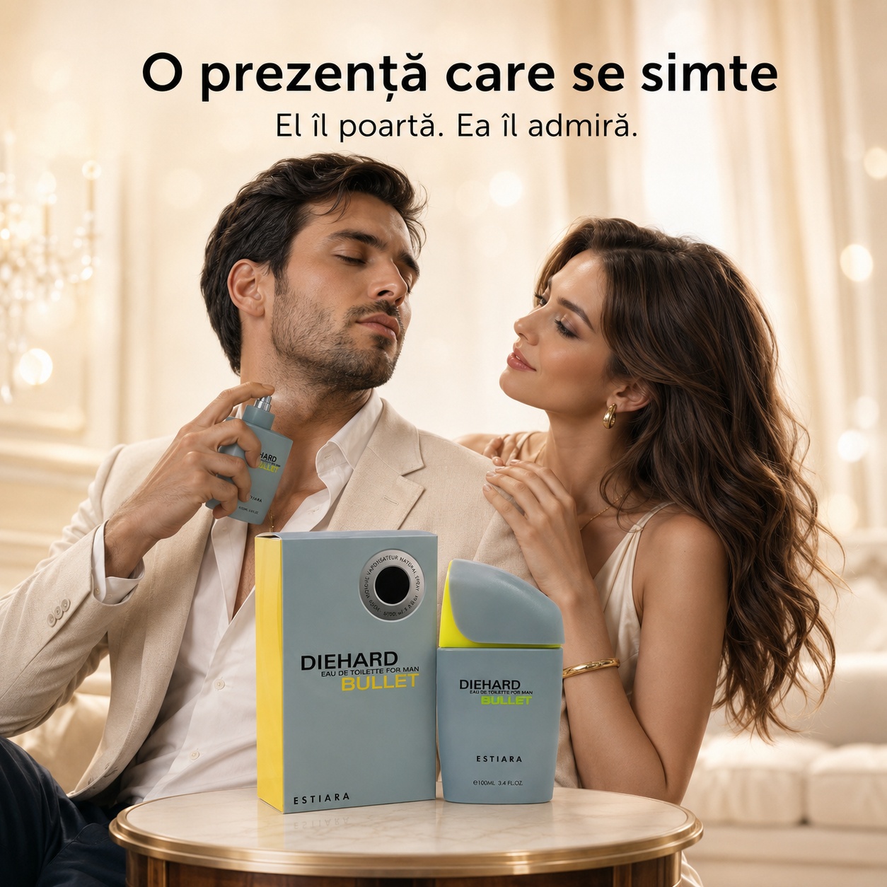 Estiara Die Hard Bullet parfum masculin, fresh și elegant, potrivit pentru prezență memorabilă