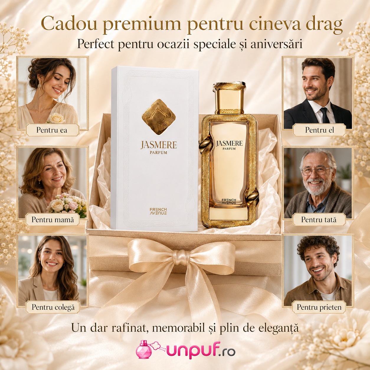 Cadou premium Jasmere French Avenue pentru ea, mamă, colegă, prietenă sau persoană dragă
