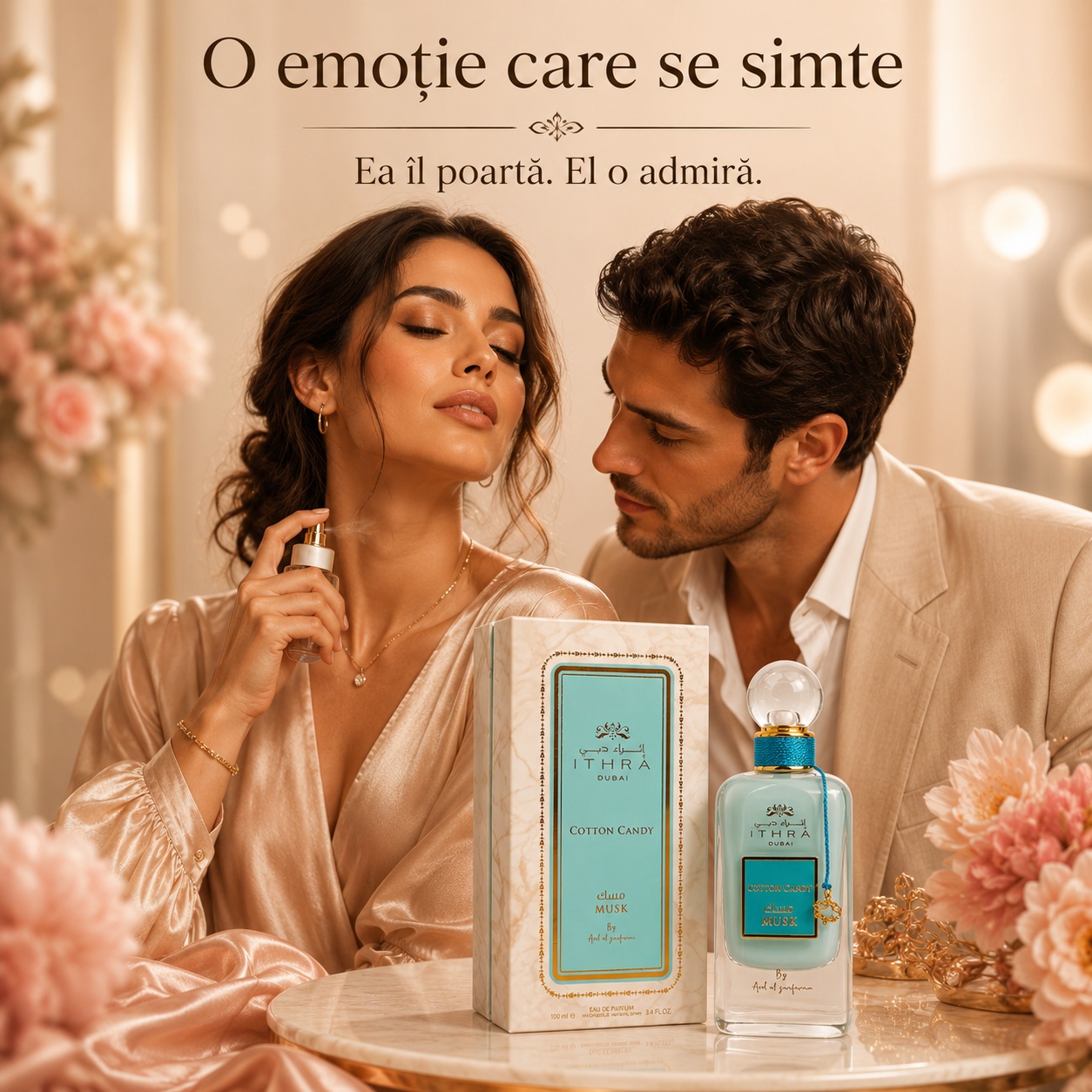 Ithra Dubai Cotton Candy Musk o emoție care se simte, parfum delicat luminos și memorabil pentru damă și bărbat