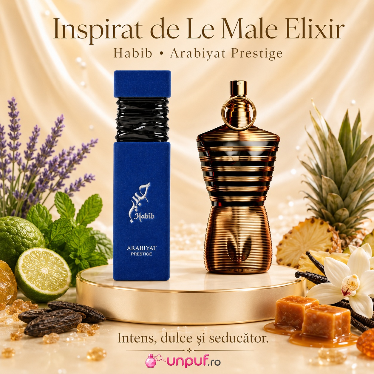 Habib inspirat de Le Male Elixir, parfum intens, dulce și seducător