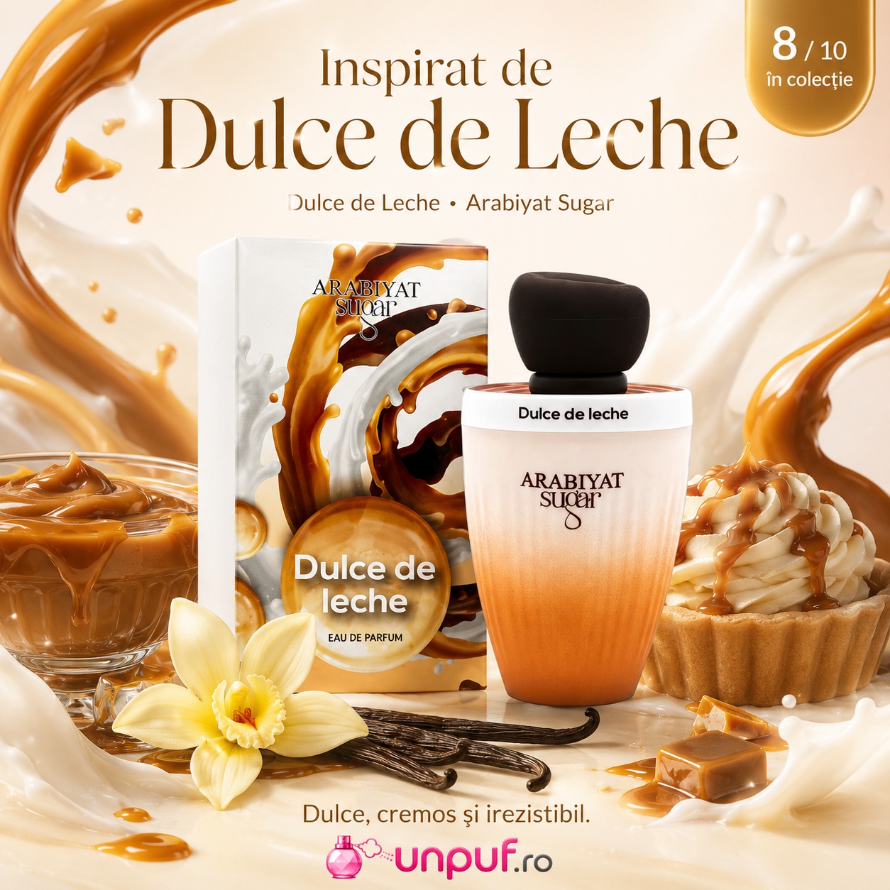 Arabiyat Sugar Dulce De Leche prezentare inspirație, parfum dulce, cremos și irezistibil
