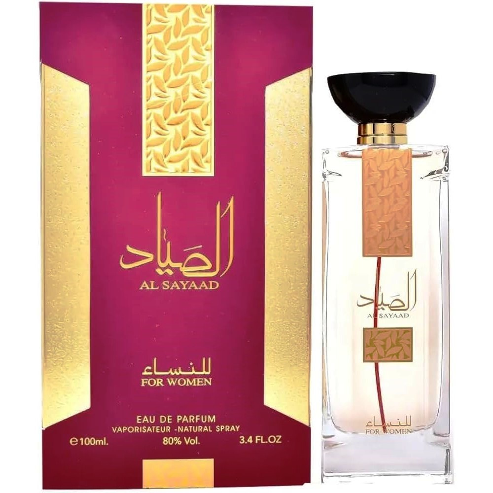 Flacon original Al Sayaad Women Ard Al Zaafaran 100 ml parfum arăbesc de damă cu cutie bordo și detalii aurii