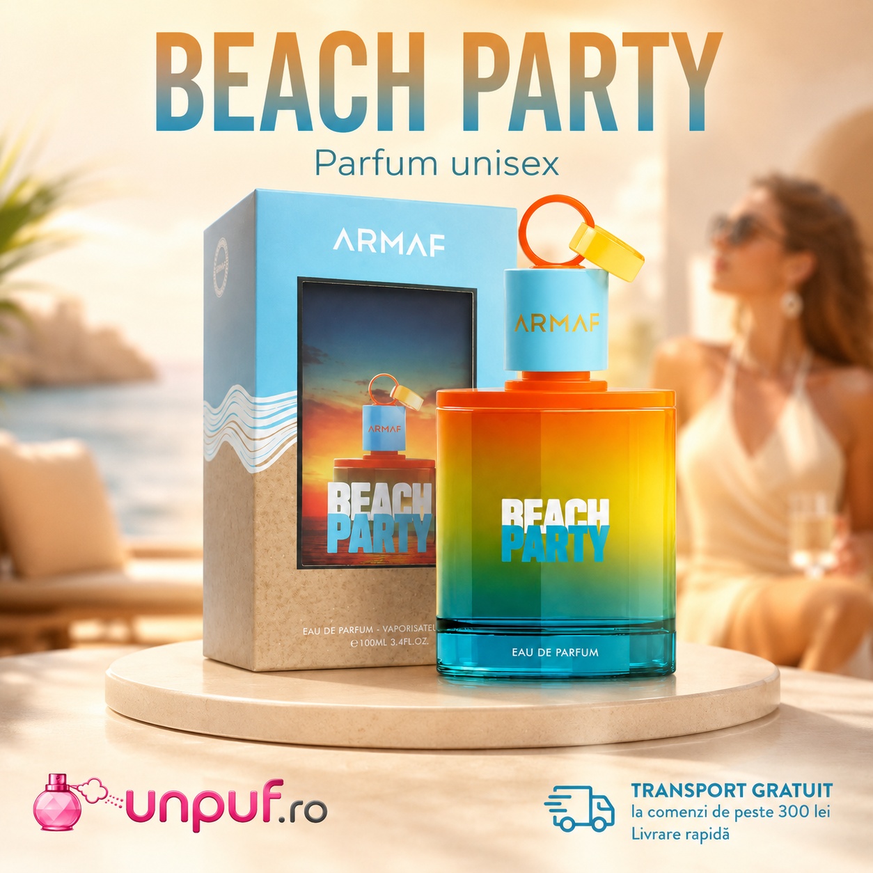 Armaf Beach Party parfum unisex fresh cu design de vară și aromă tropicală