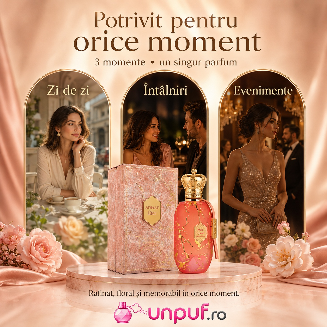 Armaf Eter Desert Rose potrivit pentru zi de zi, &icirc;nt&acirc;lniri și evenimente elegante