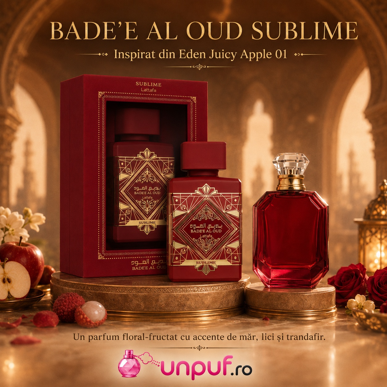 Bade&rsquo;E Al Oud Sublime Lattafa inspirat din Eden Juicy Apple 01 Kayali