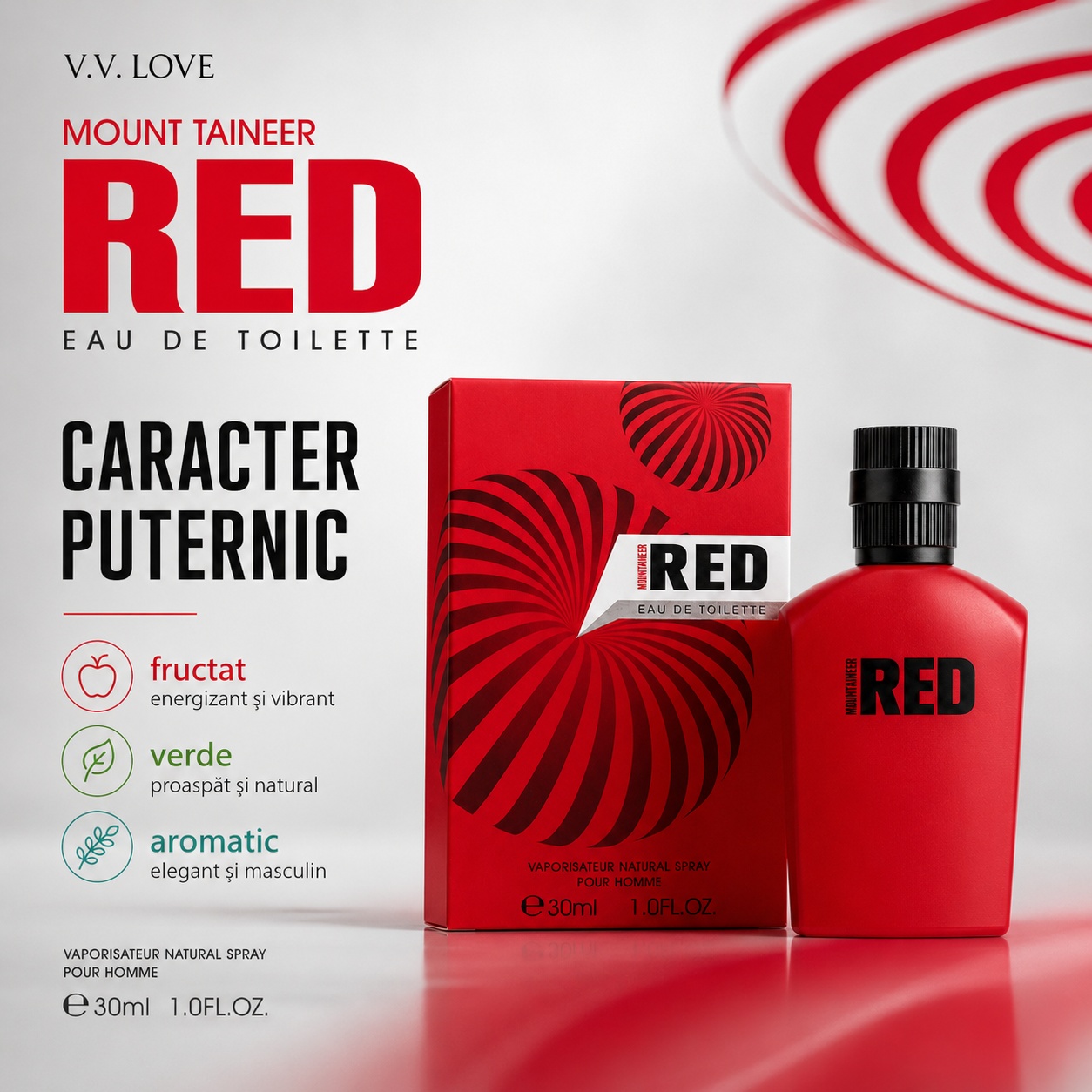 V.V. Love Mount Taineer Red caracter puternic parfum bărbat