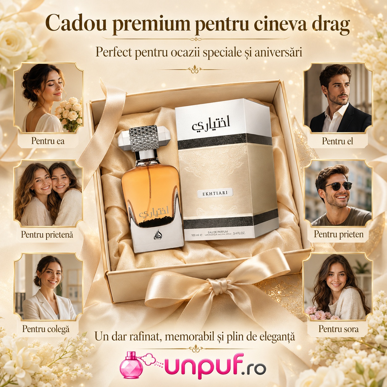 Ekhtiari Lattafa cadou premium pentru ea, pentru el, pentru prietenă, colegă, soră sau cineva drag
