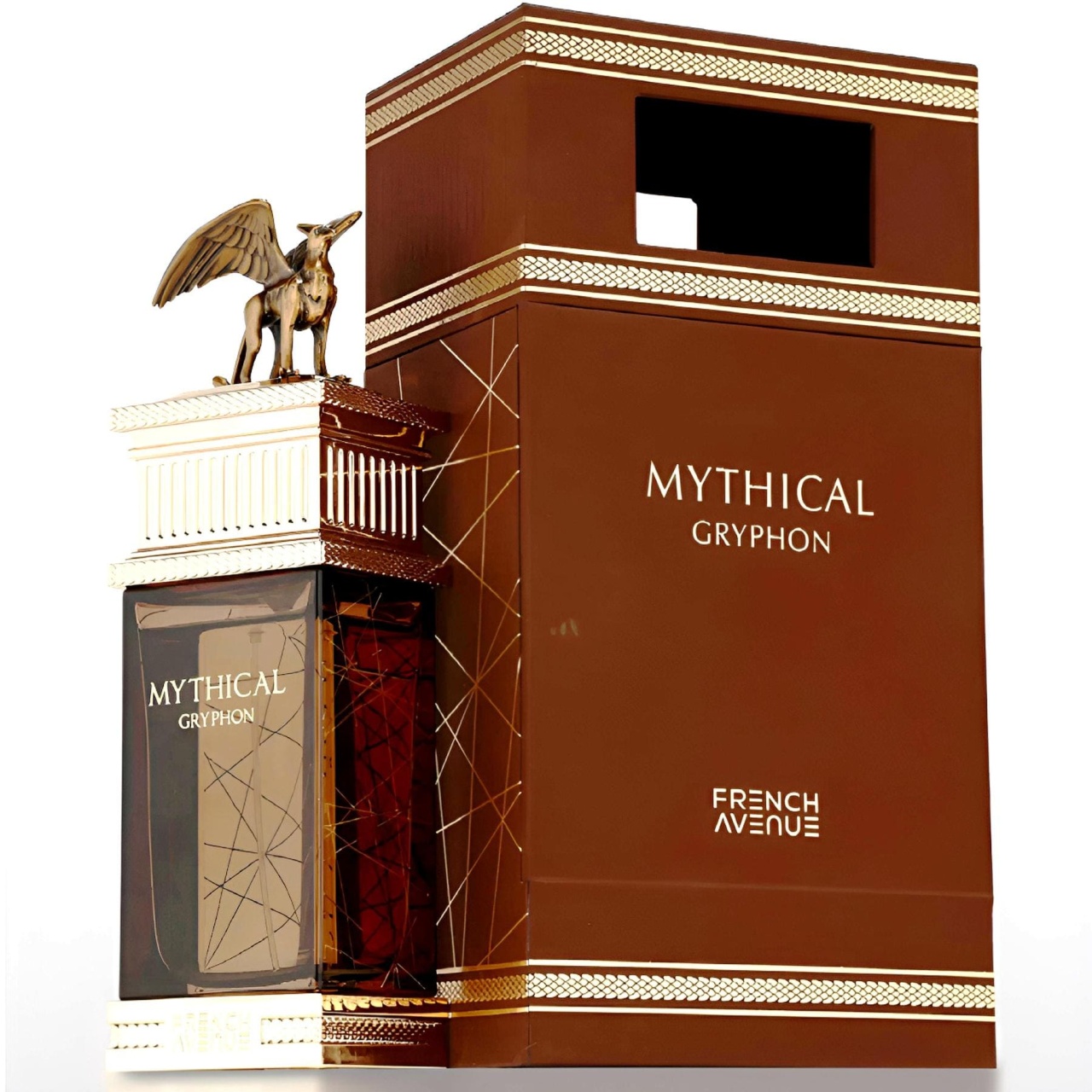 Produs real Mythical Gryphon French Avenue 100 ml cu sticlă maro aurie și cutie originală