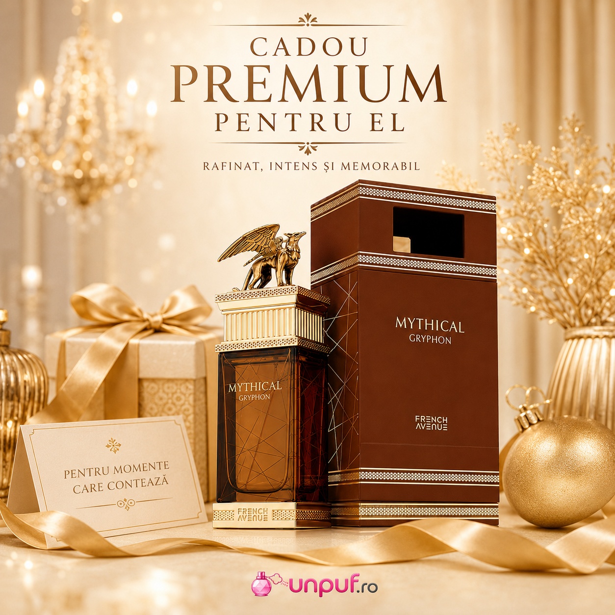 Cadou premium Mythical Gryphon French Avenue pentru el, parfum rafinat, intens și memorabil