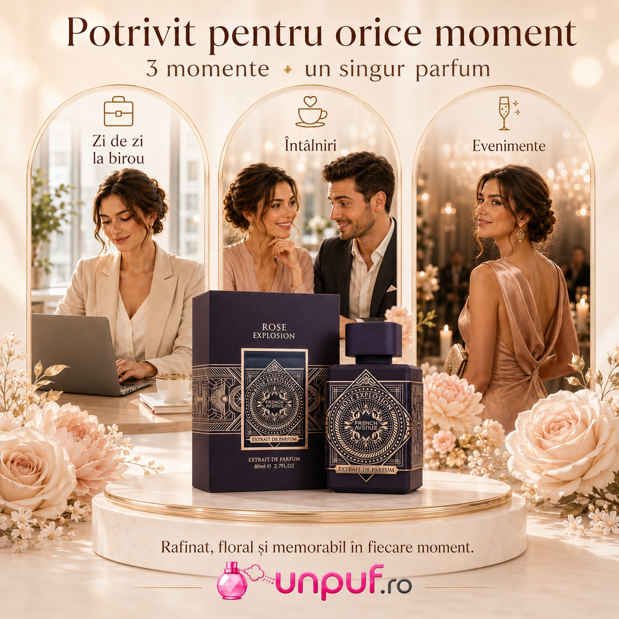Rose Explosion French Avenue parfum potrivit pentru birou &icirc;nt&acirc;lniri și evenimente speciale
