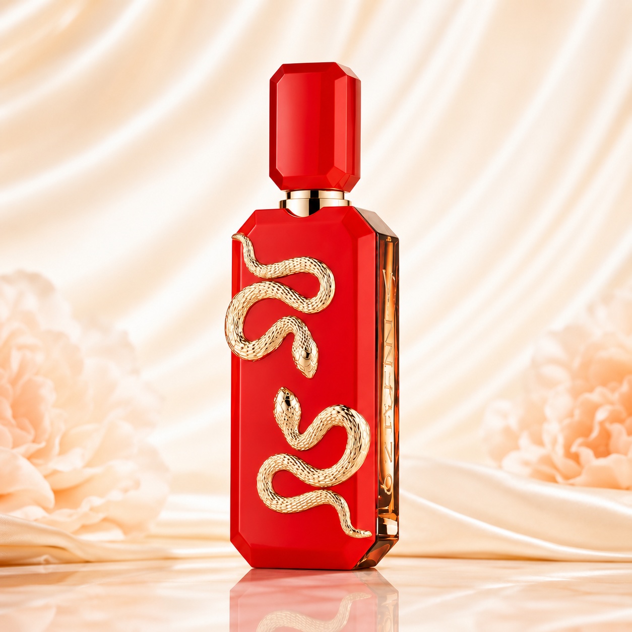 Veneno Scarlet French Avenue sticlă roșie elegantă cu detalii aurii parfum unisex 100 ml