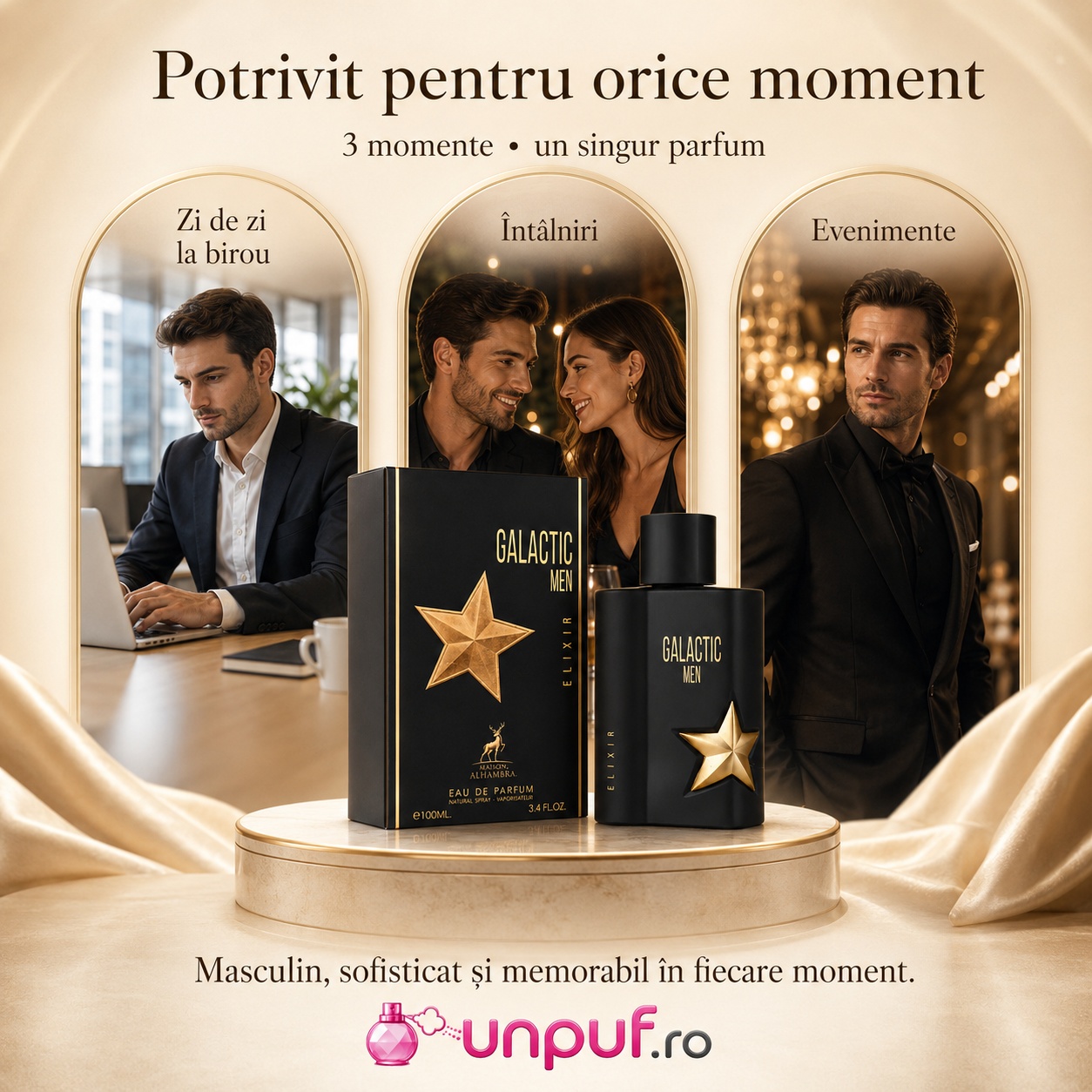 Galactic Men Elixir Maison Alhambra potrivit pentru zi de zi birou &icirc;nt&acirc;lniri și evenimente parfum masculin