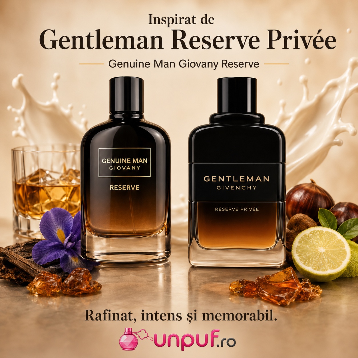 Genuine Man Giovany Reserve Fragrance World inspirat din Gentleman Reserve Prive Givenchy parfum rafinat intens și memorabil