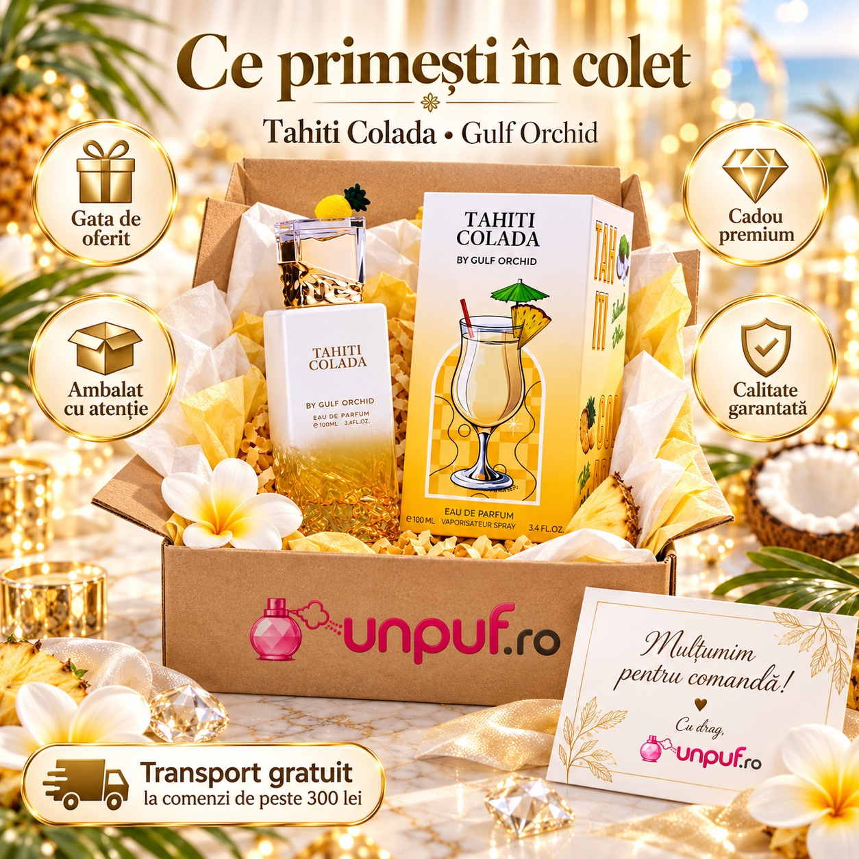 Ce primești în colet Gulf Orchid Tahiti Colada 100 ml