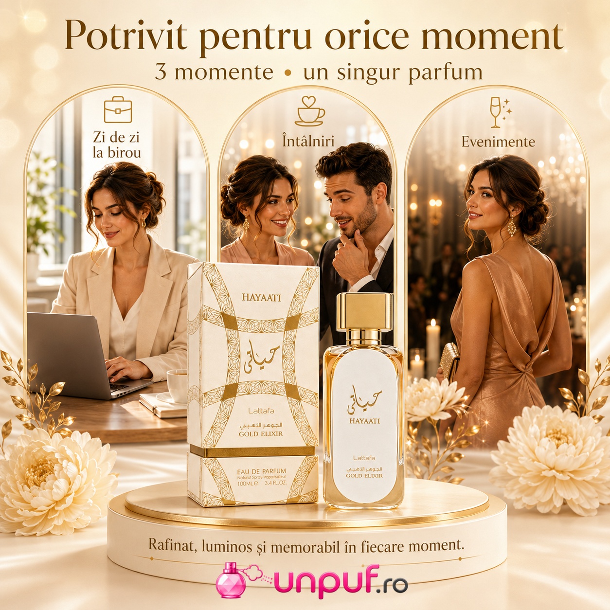 Hayaati Gold Elixir Lattafa potrivit pentru zi de zi birou &icirc;nt&acirc;lniri și evenimente