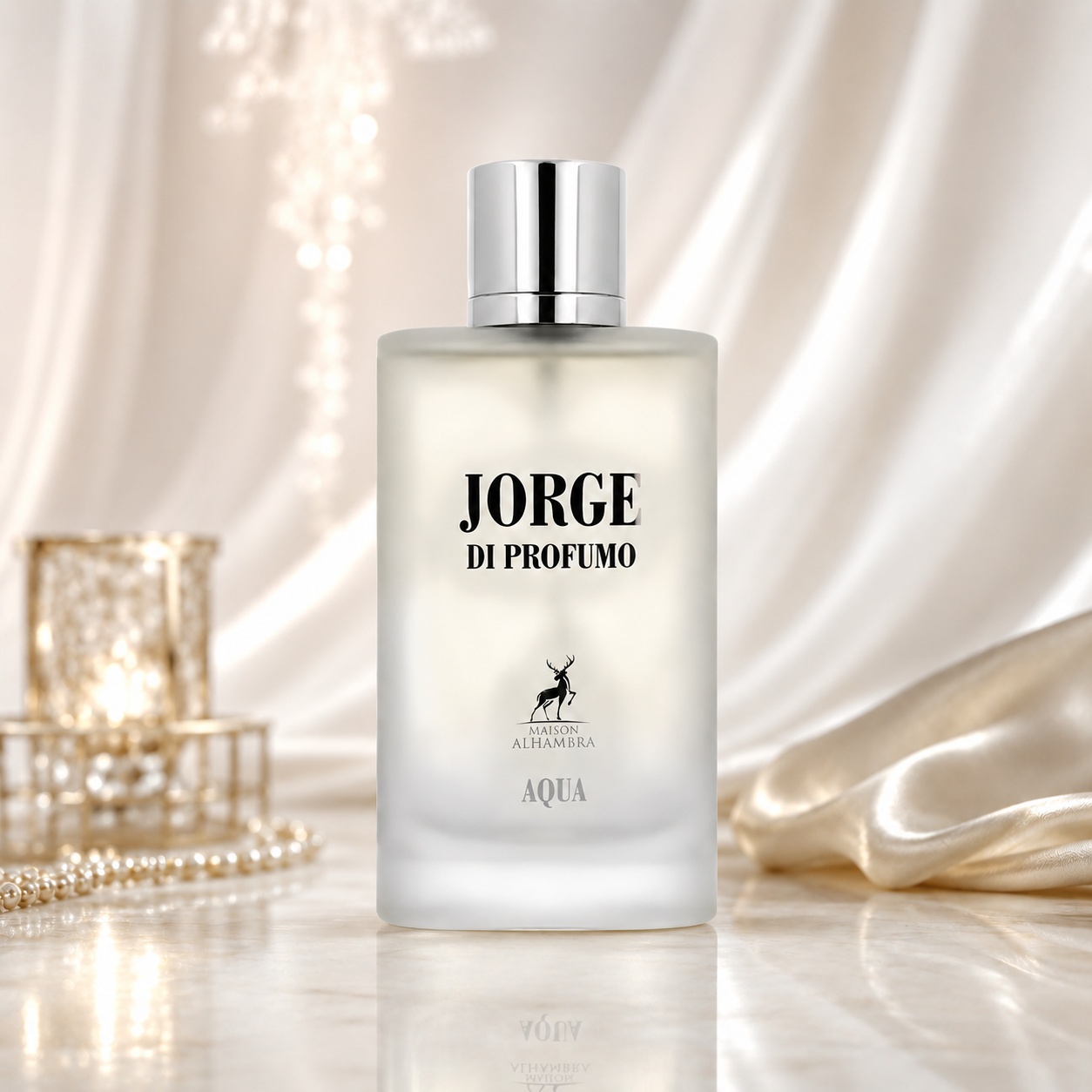 Jorge Di Profumo Aqua Maison Alhambra flacon mat alb cu capac metalic parfum bărbătesc premium