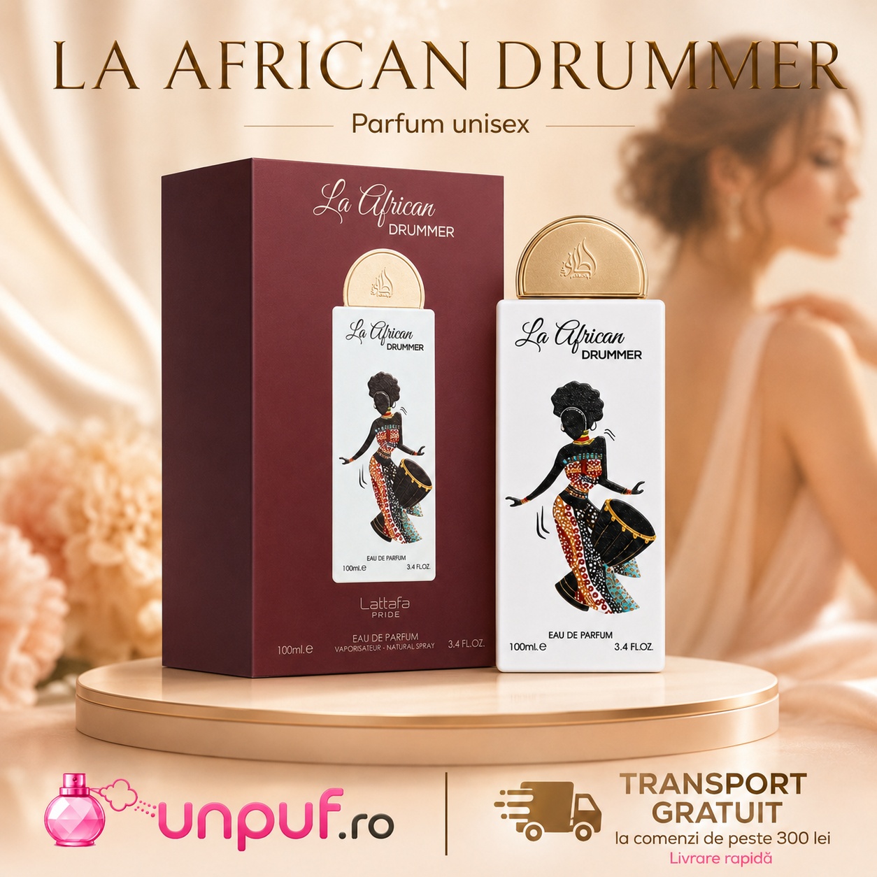 La African Drummer Lattafa Pride parfum unisex cu transport gratuit peste 300 lei și livrare rapidă