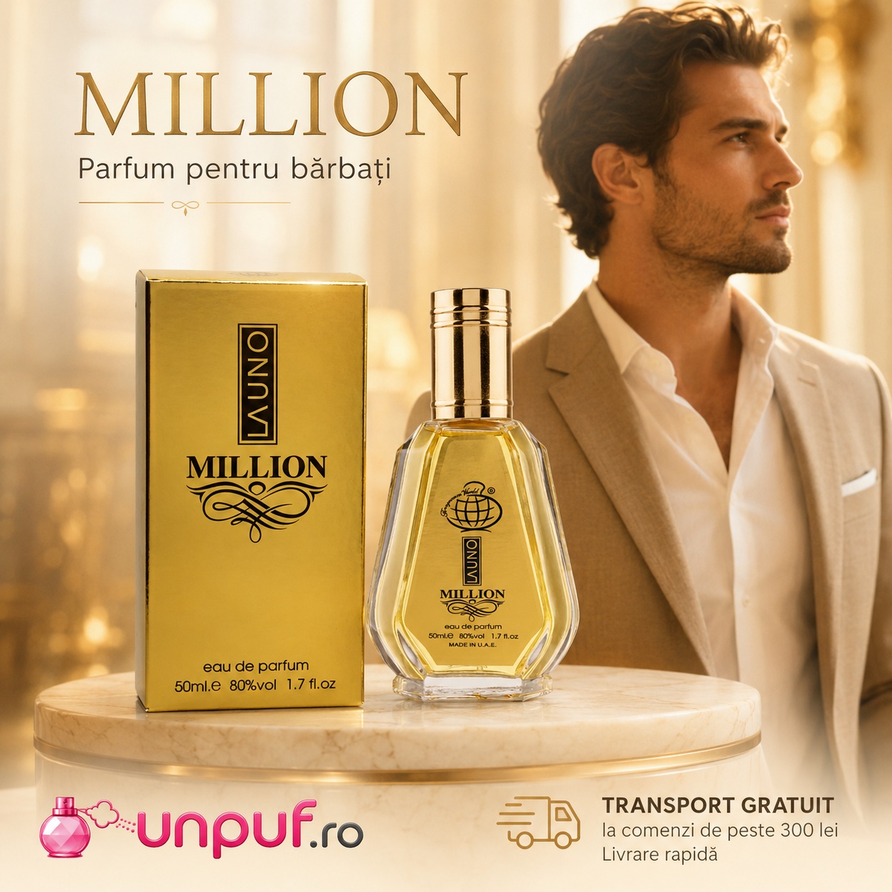 La Uno Million Fragrance World parfum bărbătesc intens, elegant și persistent