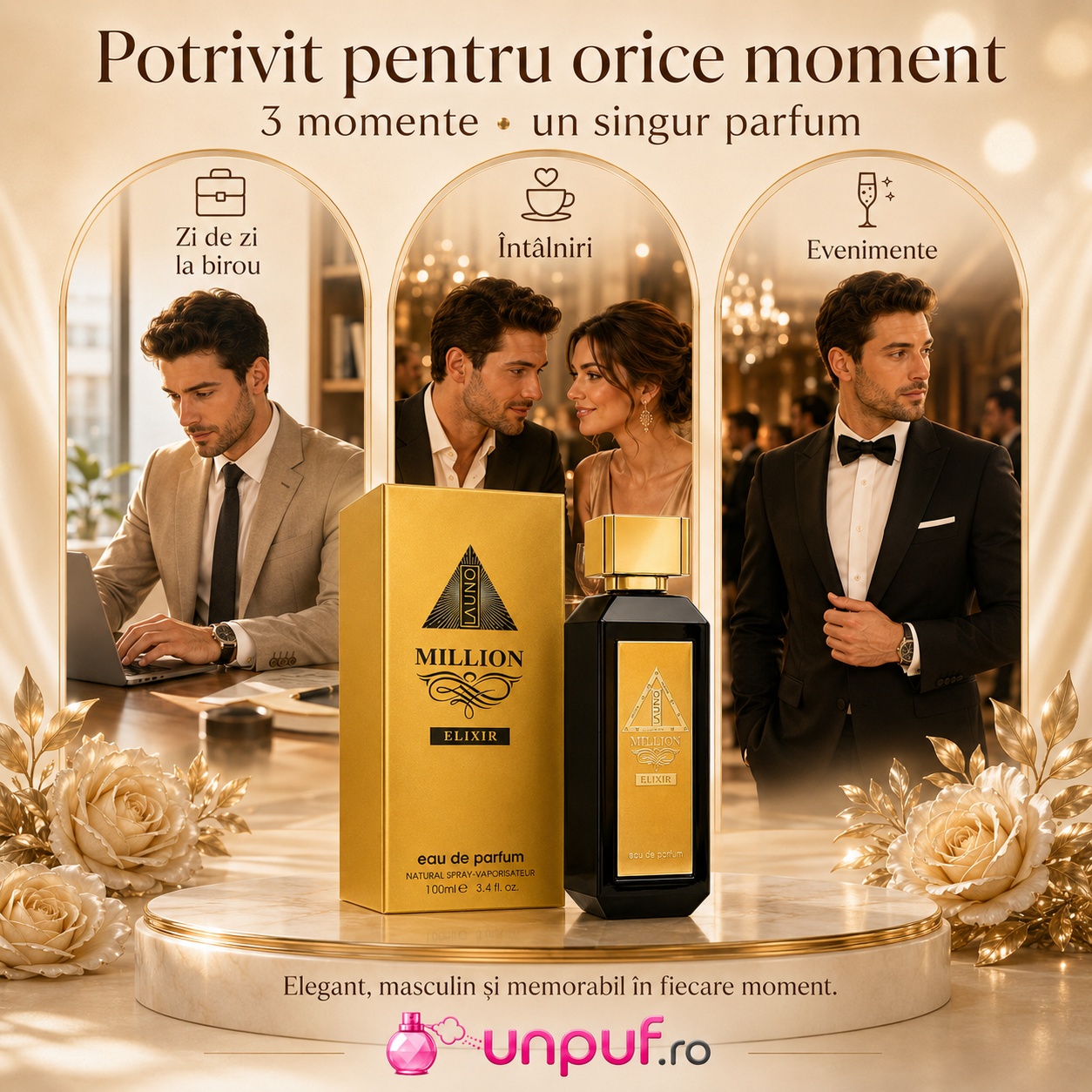 La Uno Million Elixir Fragrance World potrivit pentru zi de zi birou &icirc;nt&acirc;lniri și evenimente