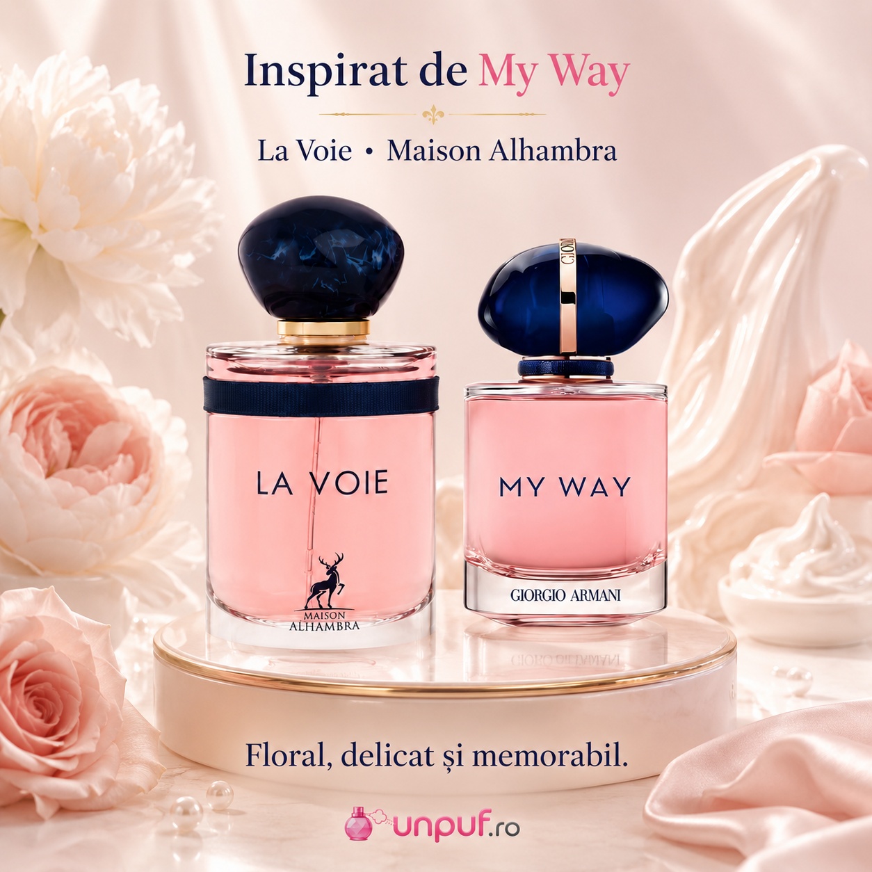La Voie Maison Alhambra inspirat de My Way Giorgio Armani parfum floral delicat și memorabil