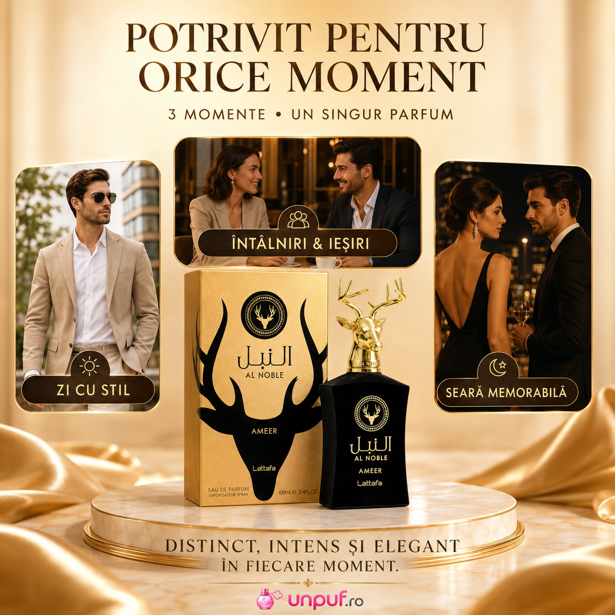 Lattafa Al Noble Ameer parfum unisex cu aromă lemnos aromatică, elegantă și intensă
