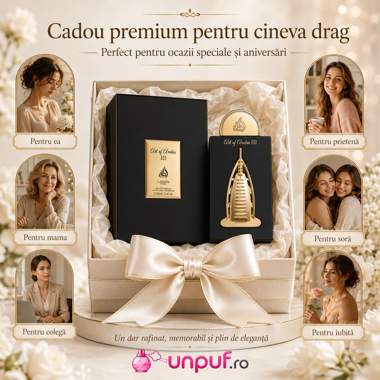 Lattafa Pride Art of Arabia III cadou premium pentru ea, prietenă, mamă, soră, colegă sau iubită