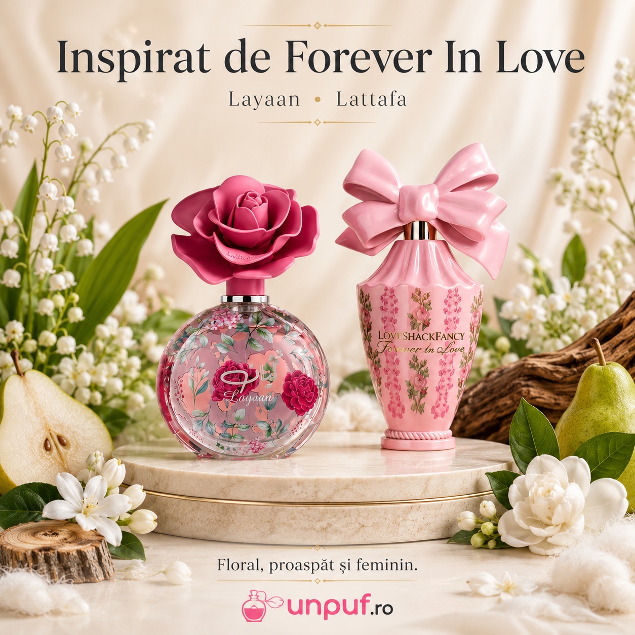 Lattafa Pride Layaan parfum inspirat de Forever In Love cu aromă florală, proaspătă și feminină