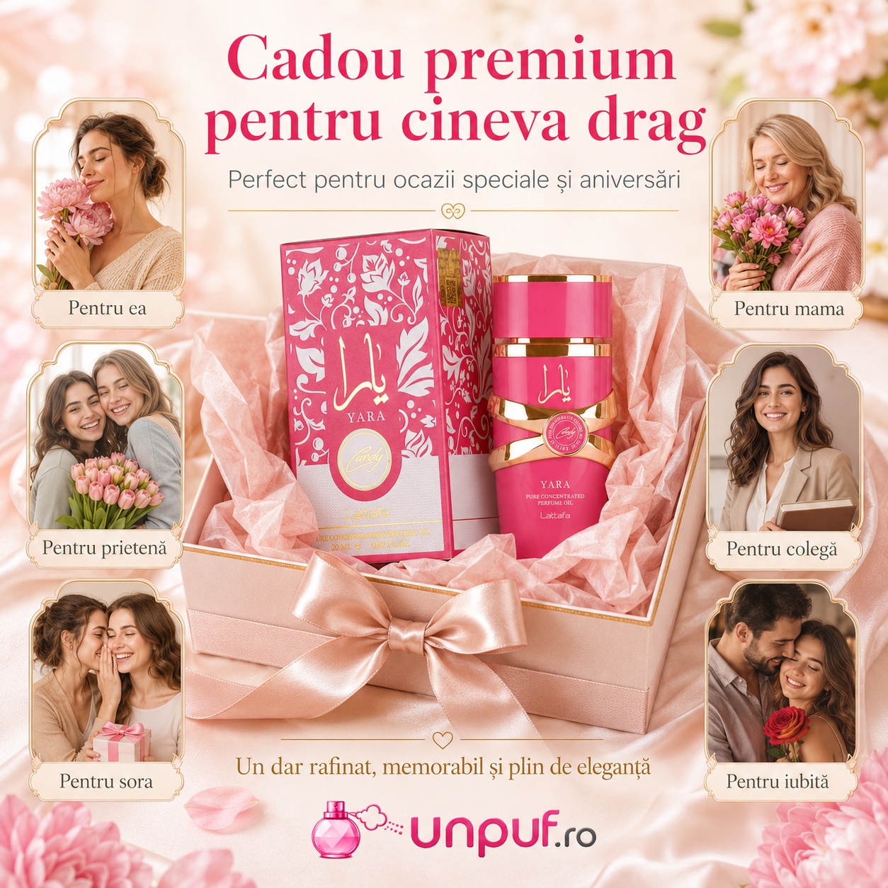 Lattafa Yara Candy Concentrated Oil cadou premium pentru ea, pentru mama, prietenă, soră, colegă sau iubită