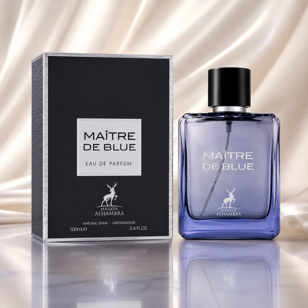Parfum Arăbesc Maitre De Blue Maison Alhambra EDP 100 ml Bărbați cu sticlă albastră și cutie neagră premium