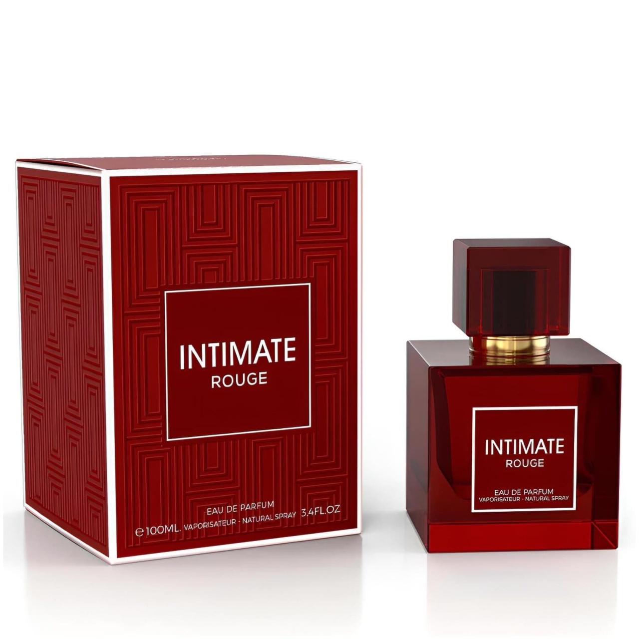 Milestone Intimate Rouge 100 ml sticlă și cutie pe fundal alb