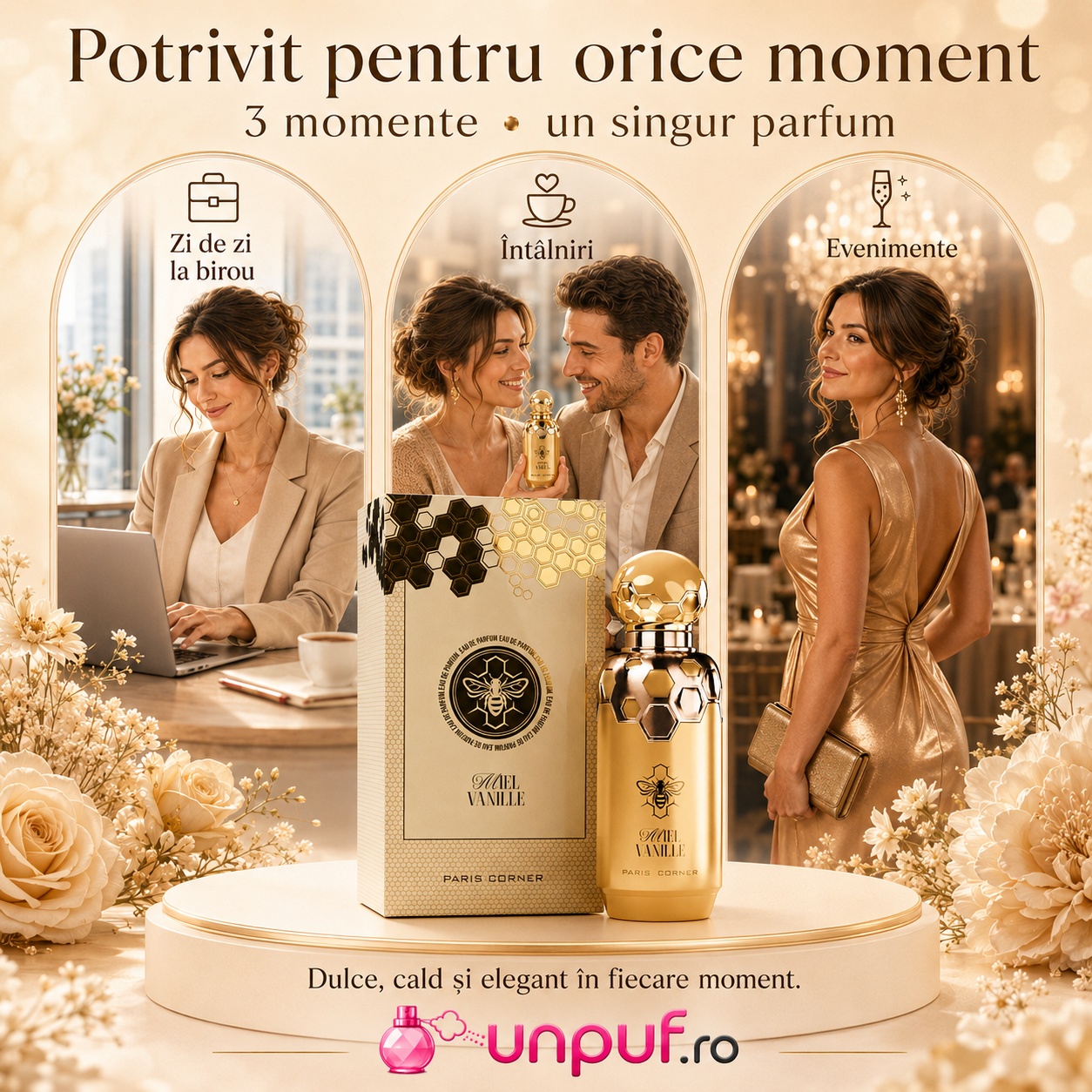 Miel Vanille Paris Corner potrivit pentru zi de zi birou &icirc;nt&acirc;lniri și evenimente