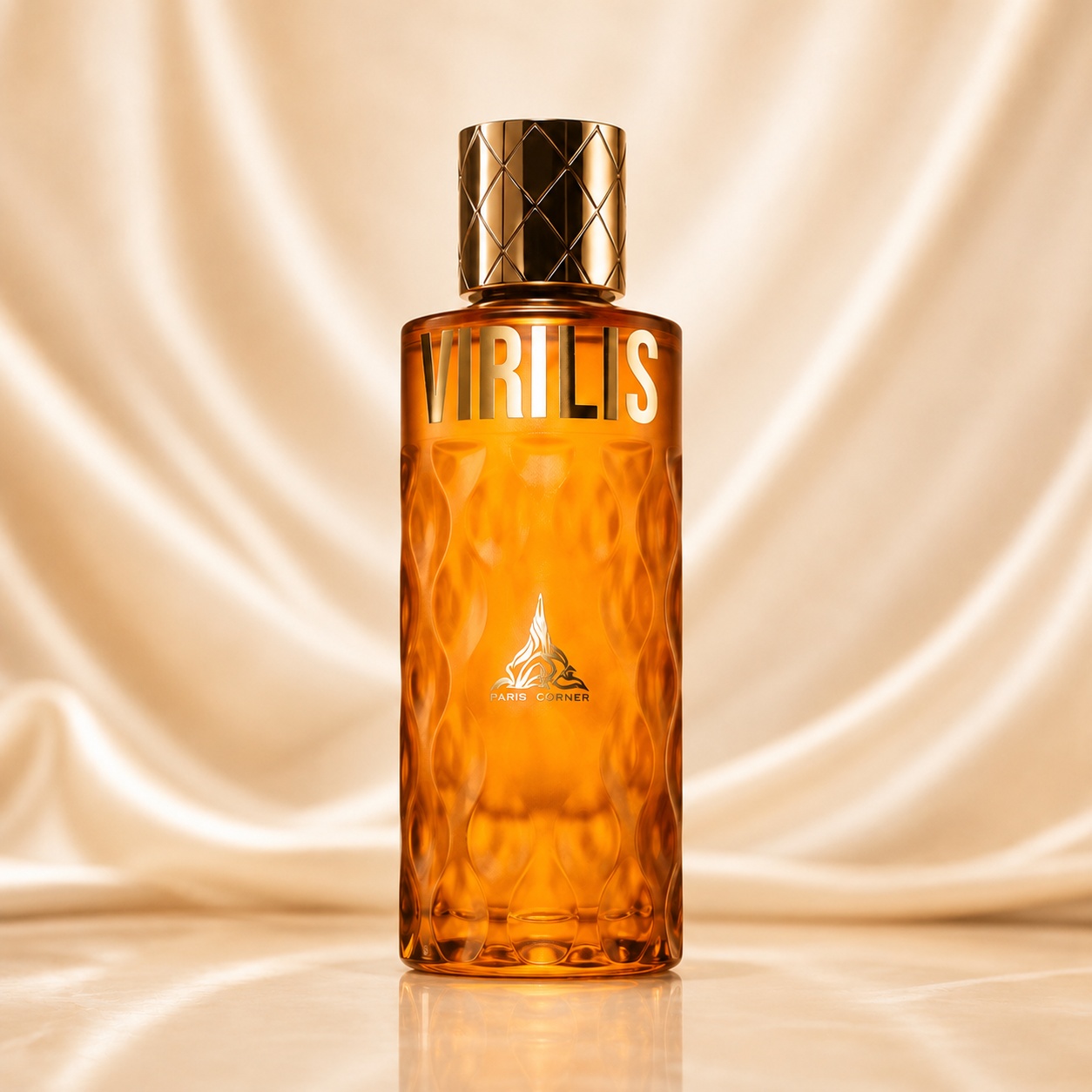 Flacon Paris Corner Virilis 100 ml, parfum ambrat cu capac auriu elegant