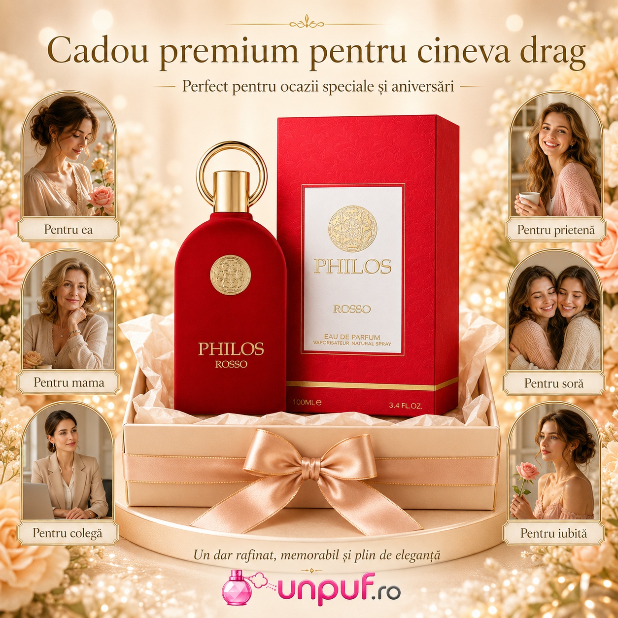 Philos Rosso Maison Alhambra cadou premium pentru ea, prietenă, mamă, soră, colegă sau iubită