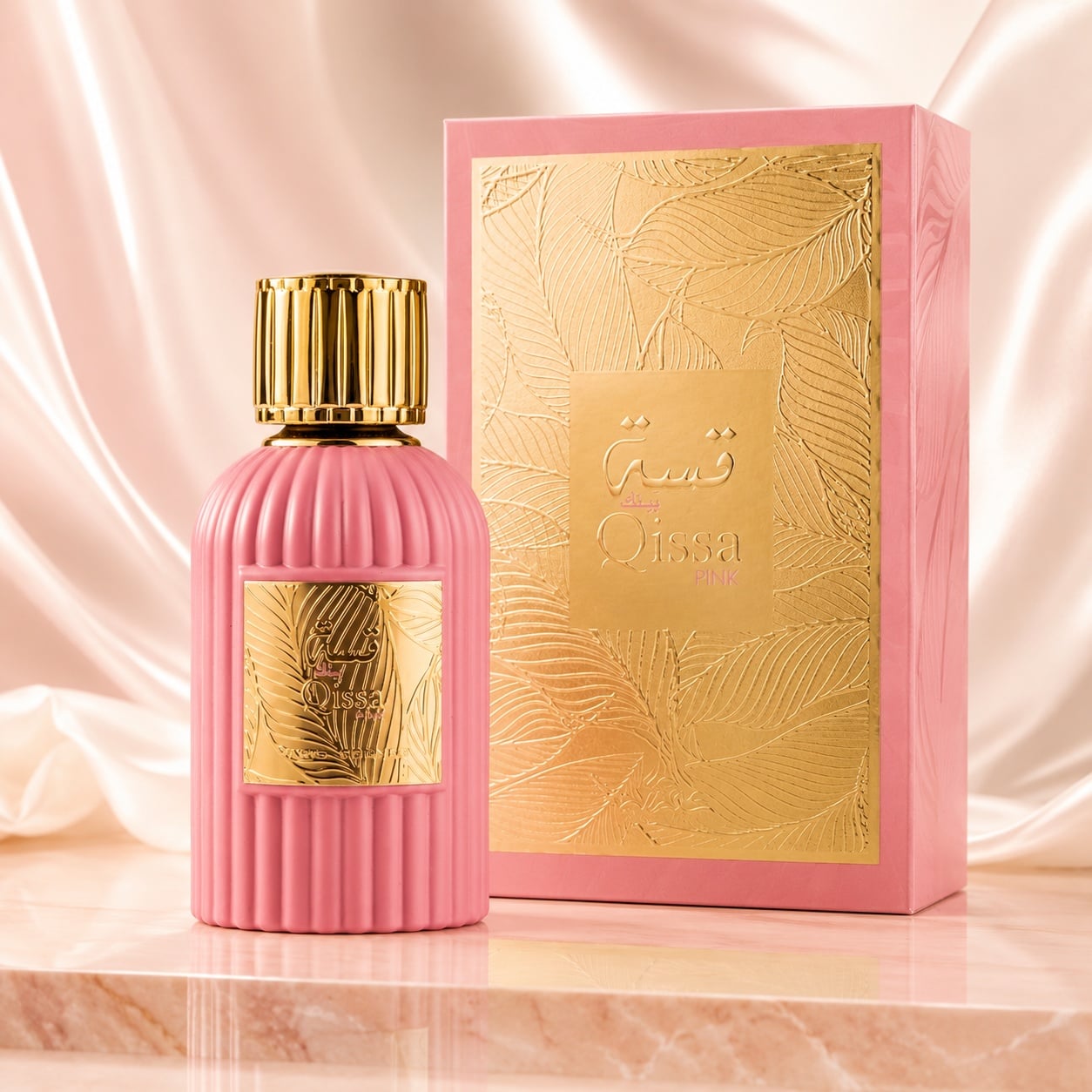 Parfum Arăbesc Qissa Pink Paris Corner 100 ml Apă de Parfum Damă cu sticlă roz și cutie aurie