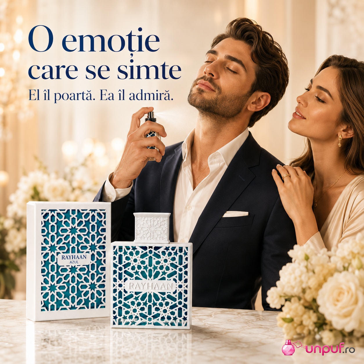 Rayhaan Azul parfum bărbătesc fresh, elegant și memorabil, potrivit pentru momente speciale
