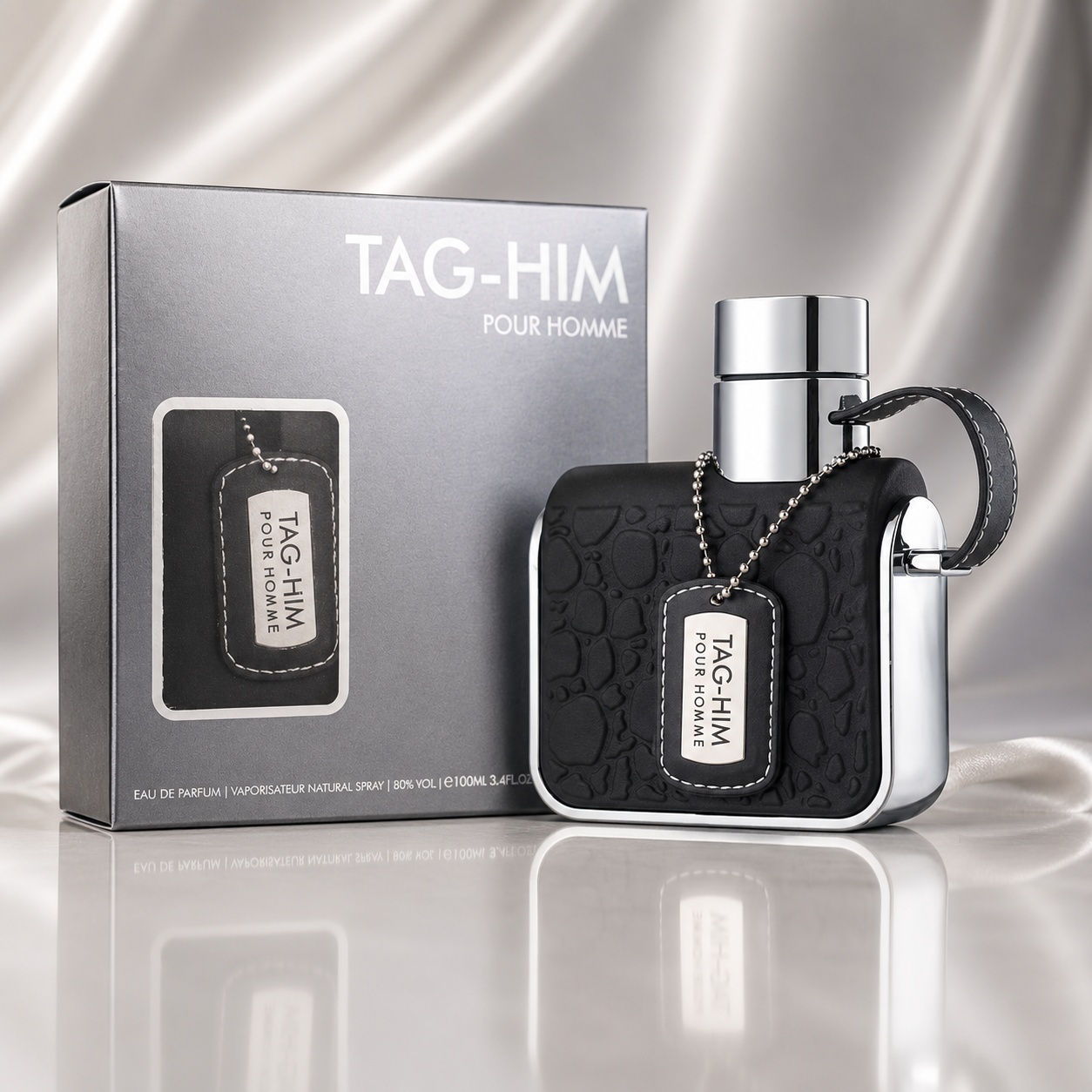 Parfum Arăbesc Tag For Him Armaf 100 ml Apă de Parfum Bărbați cu sticlă neagră argintie și cutie premium