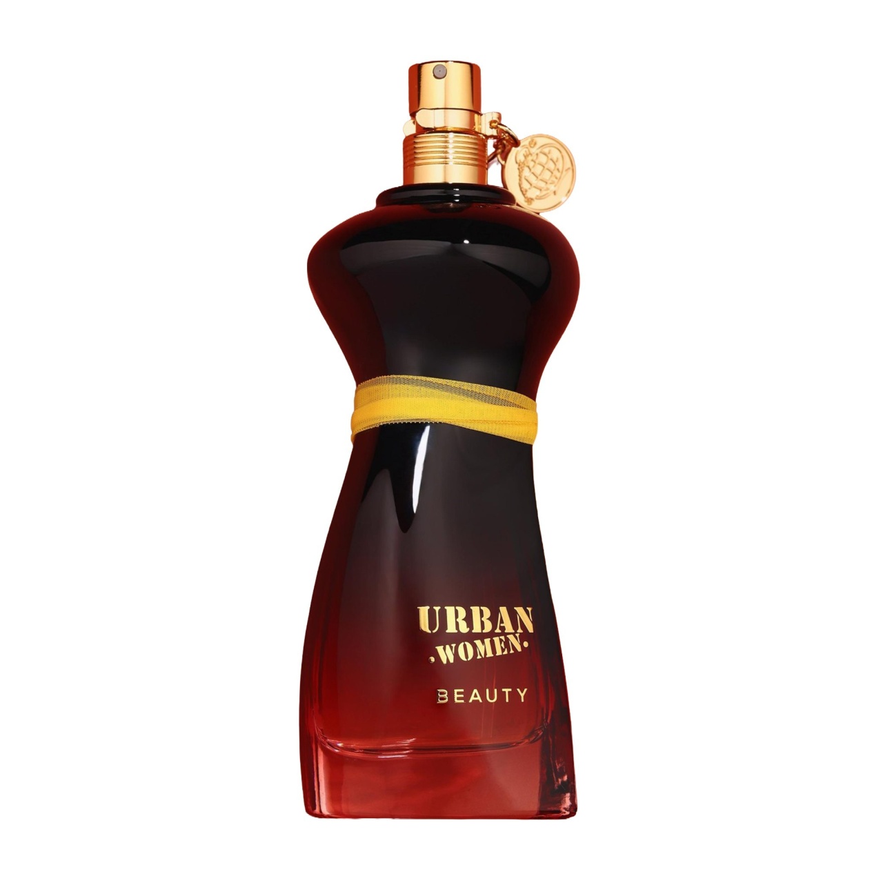 Parfum Urban Women Beauty Eau de Parfum 100 ml imagine produs pe fundal alb cu flacon roșu negru și detalii aurii