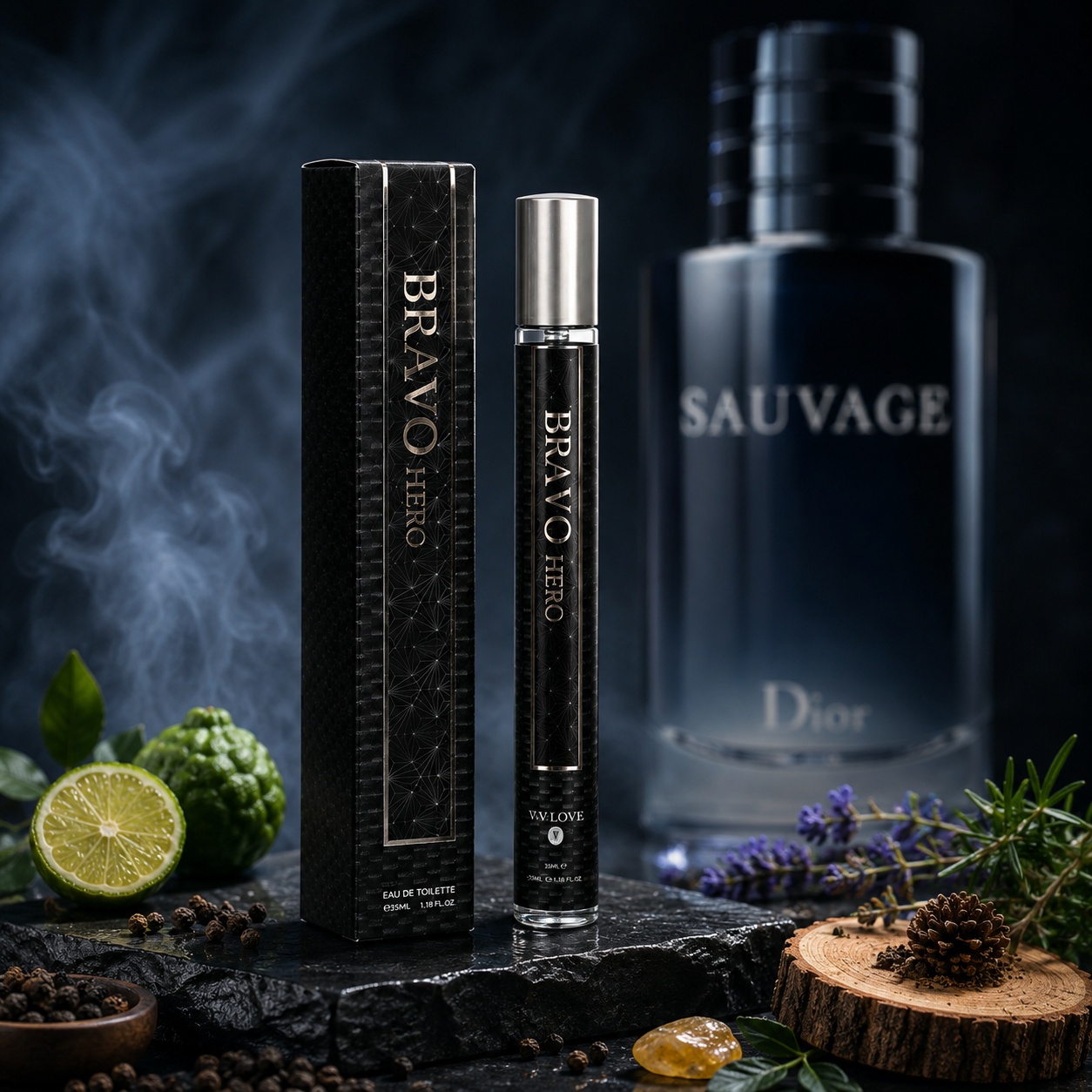 Parfum Bravo Hero 35 ml V.V. Love pentru bărbați inspirat de Sauvage Dior