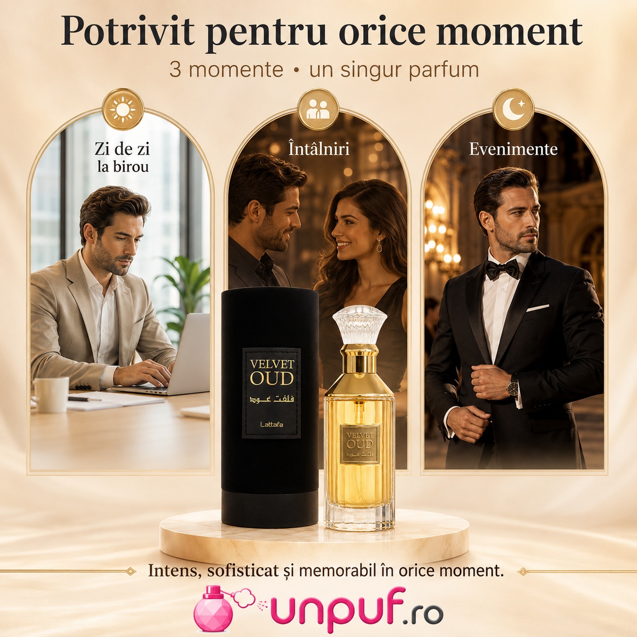 Velvet Oud Lattafa potrivit pentru zi de zi la birou, &icirc;nt&acirc;lniri și evenimente