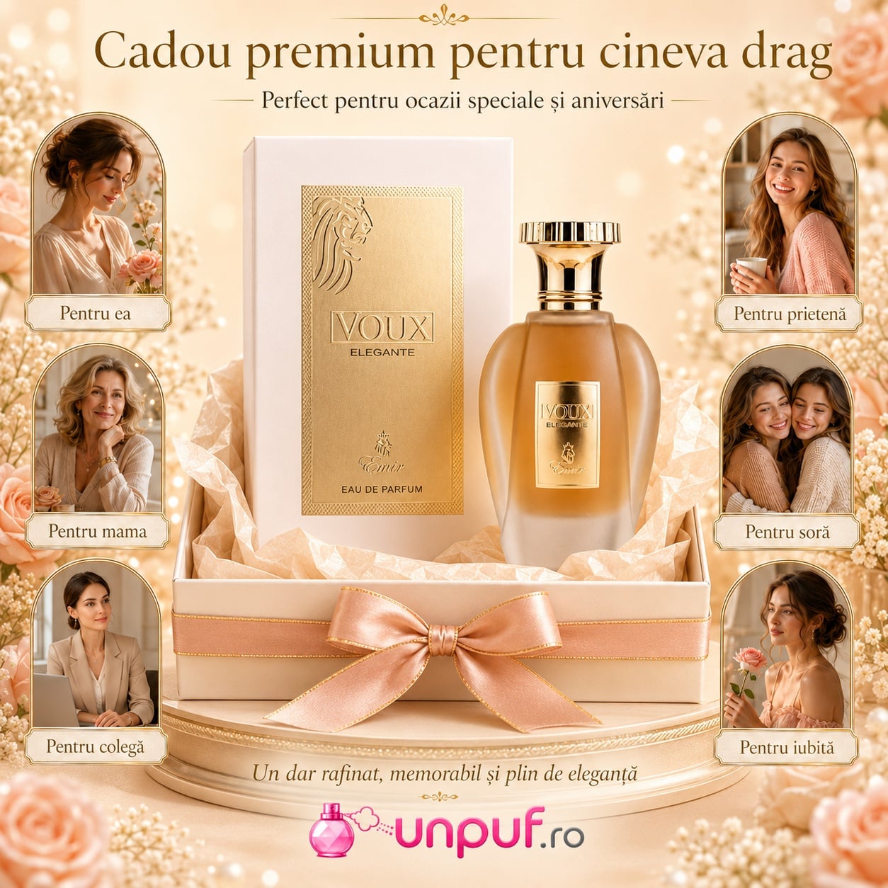 Voux Elegante Emir cadou premium pentru femei și bărbați mamă soră colegă iubită sau prietenă