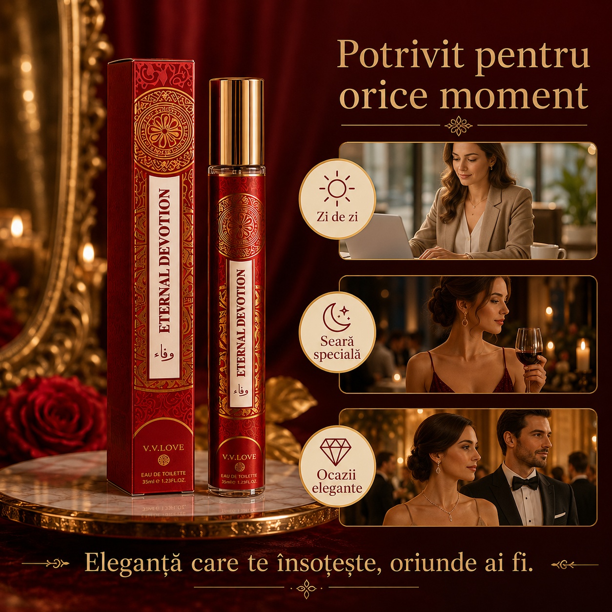 Parfum Eternal Devotion 35 ml potrivit pentru zi de zi seară specială și ocazii elegante