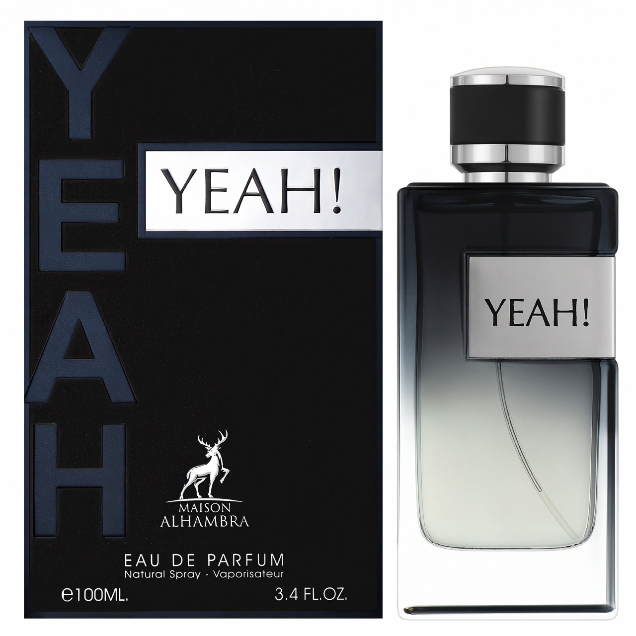 Yeah Man Maison Alhambra 100 ml sticlă și cutie produs pe fundal alb
