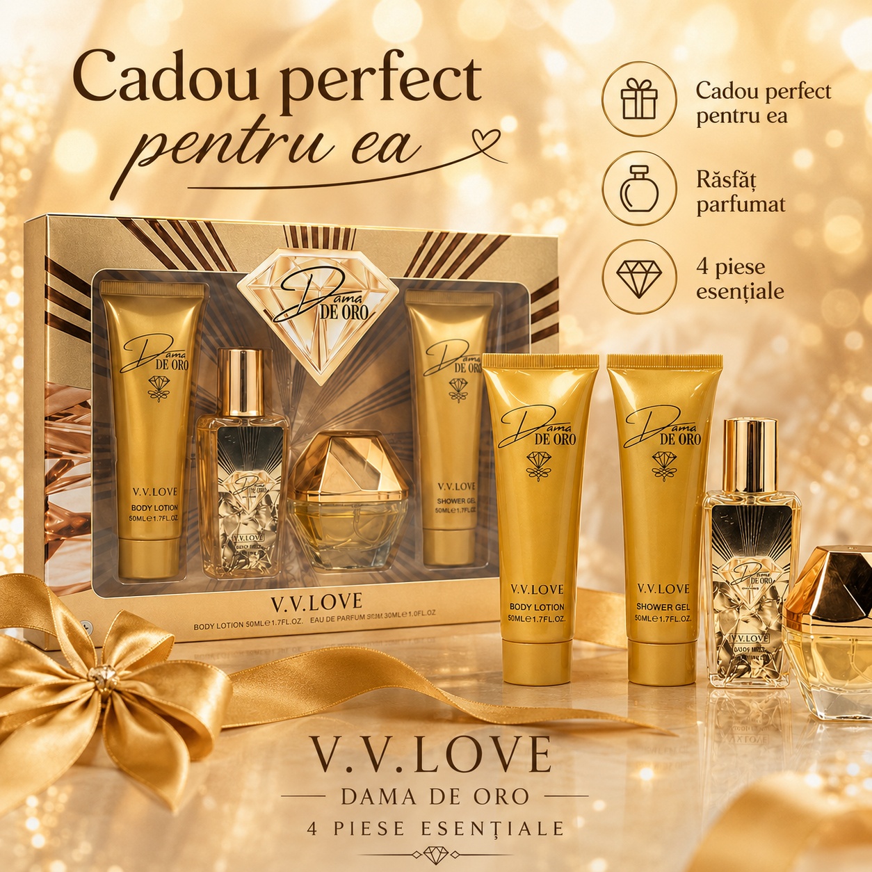 V.V. Love Dama de Oro set cadou perfect pentru ea