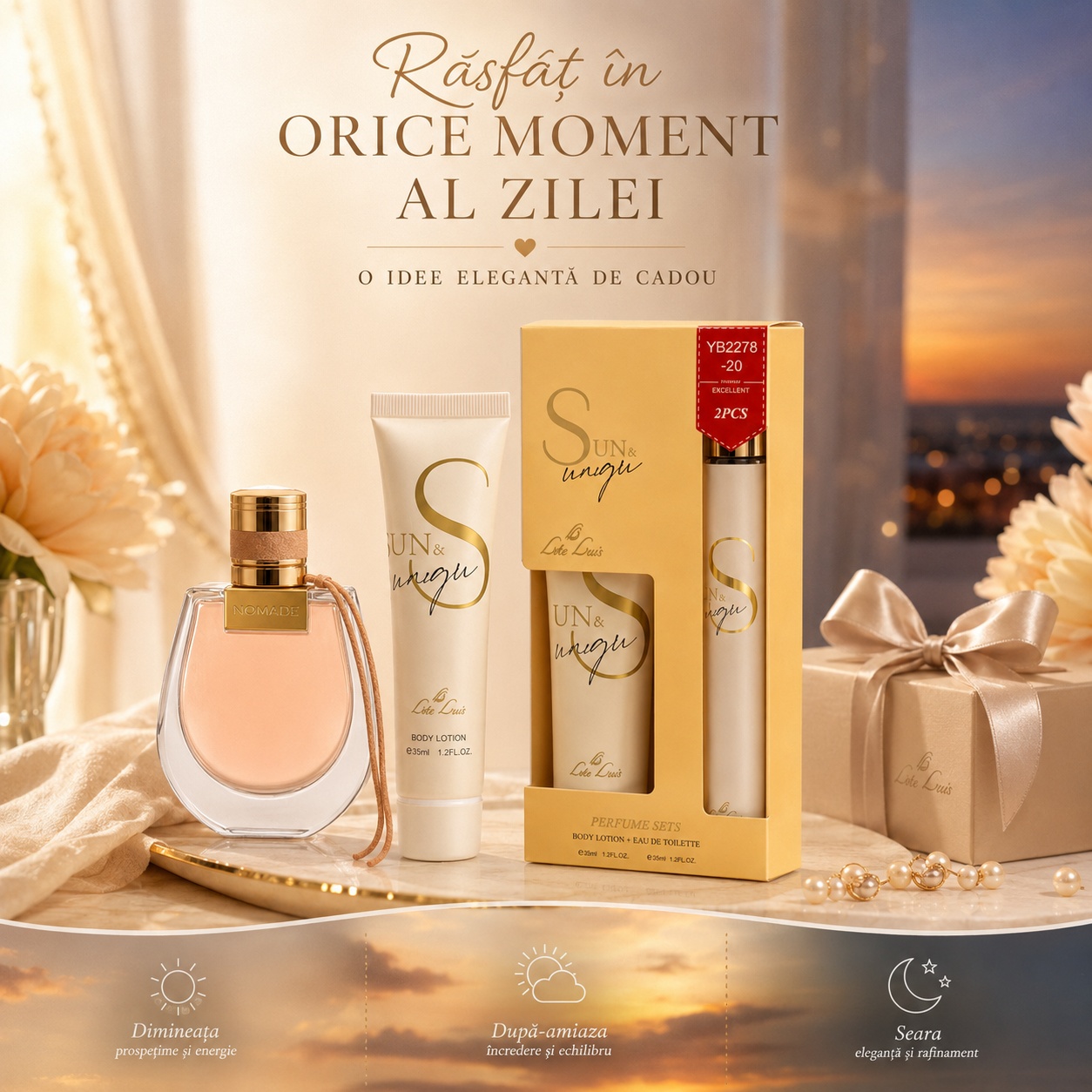 Sun & Unique răsfăț &icirc;n orice moment al zilei, idee elegantă de cadou pentru damă