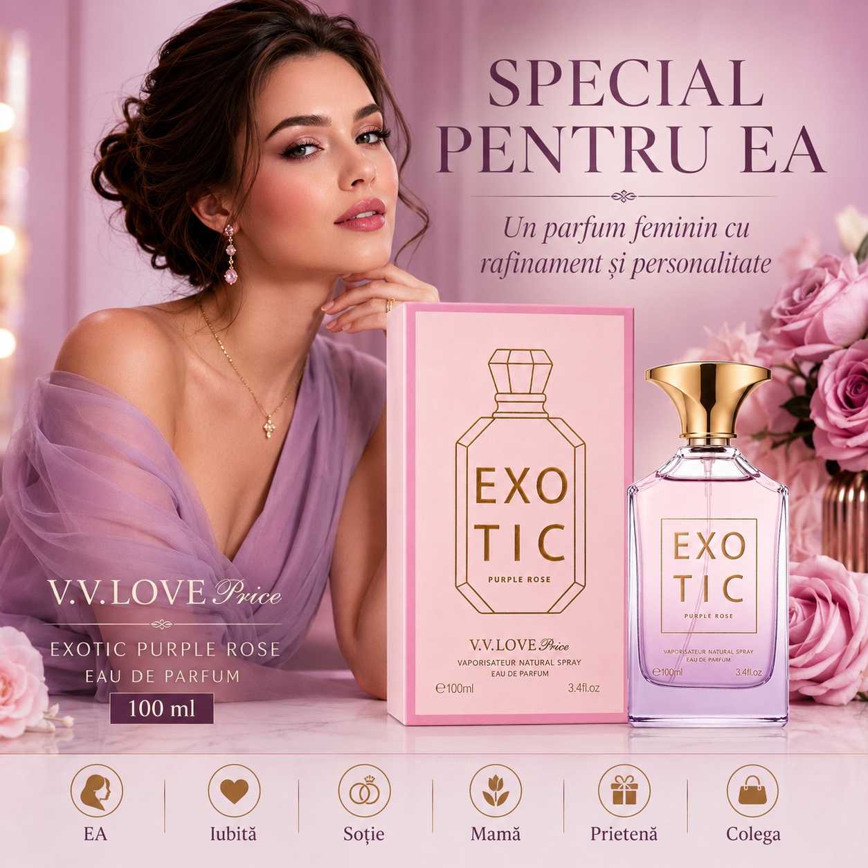 V.V. Love Exotic PurpleRose parfum special pentru ea
