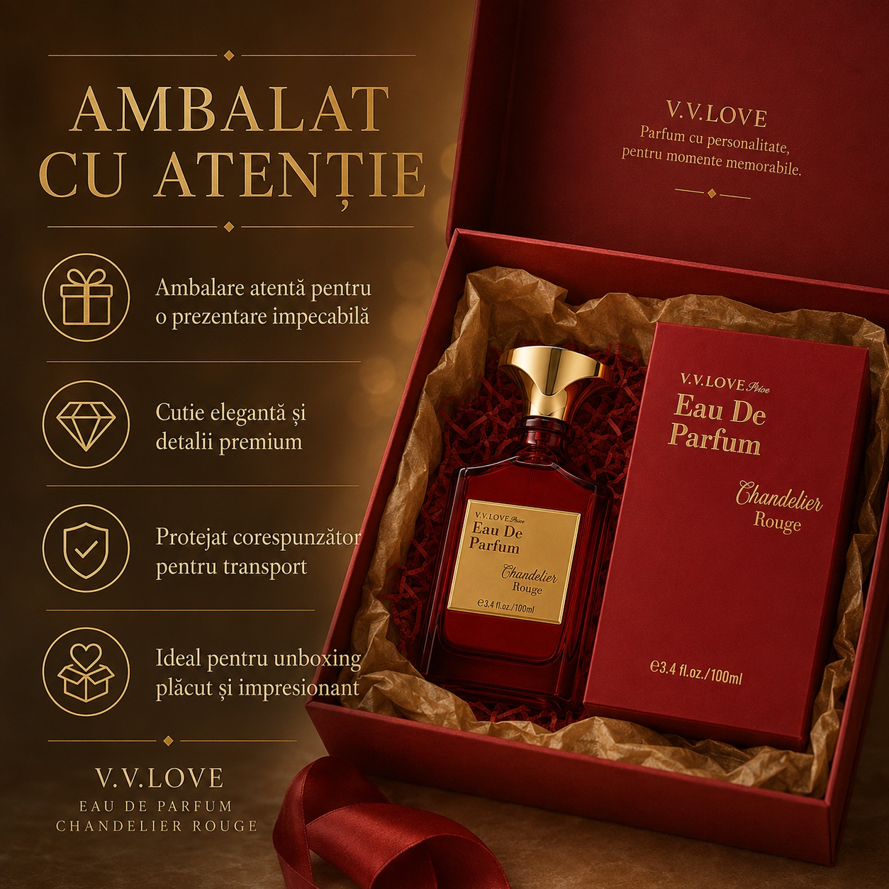 Ambalaj premium VV Love Chandelier Rouge Eau de Parfum