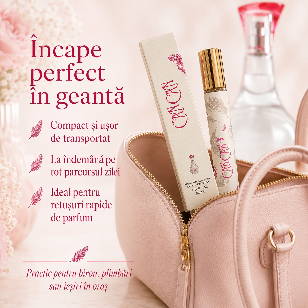 Can Can 35 ml &icirc;ncape perfect &icirc;n geantă parfum compact pentru birou plimbări și ieșiri &icirc;n oraș